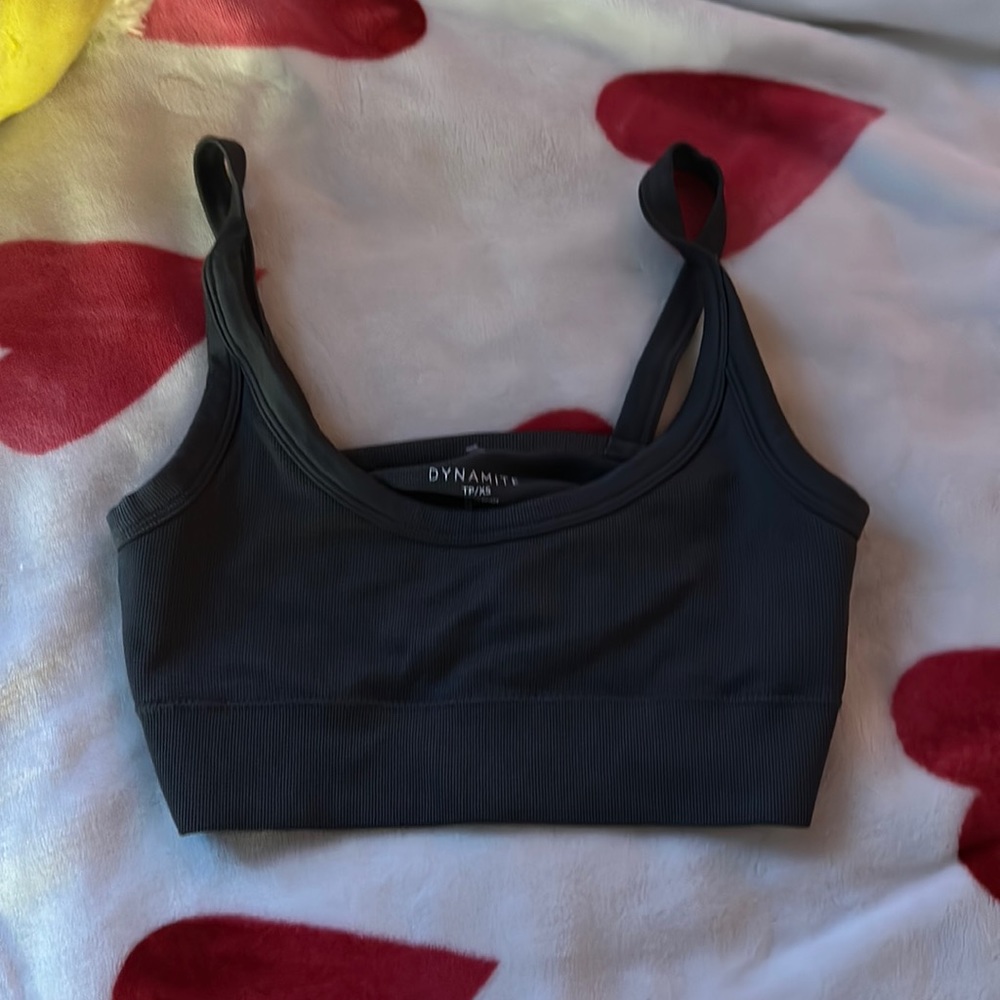 Grey crop tank top